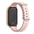 For Xiaomi Smart Band 9 Active / Redmi Band 3 Mijobs Metal Shell Marine Silicone Watch Band(Pink Rose Gold) - 3