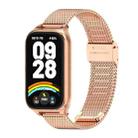 For Xiaomi Smart Band 9 Active / Redmi Band 3 Mijobs Metal Shell Milan Buckle Watch Band(Rose Gold) - 1