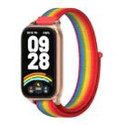 For Xiaomi Smart Band 9 Active / Redmi Band 3 Mijobs Metal Shell Nylon Loop Watch Band(Rainbow Rose Gold) - 1