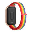 For Xiaomi Smart Band 9 Active / Redmi Band 3 Mijobs Metal Shell Nylon Loop Watch Band(Rainbow Rose Gold) - 3