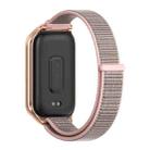 For Xiaomi Smart Band 9 Active / Redmi Band 3 Mijobs Metal Shell Nylon Loop Watch Band(Pink Rose Gold) - 3