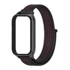 For Xiaomi Smart Band 9 Active / Redmi Band 3 Mijobs Metal Shell Nylon Loop Watch Band(Black Red) - 2