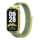 For Xiaomi Smart Band 9 Active / Redmi Band 3 Mijobs Metal Shell Nylon Loop Watch Band(Bright Yellow Gold) - 1