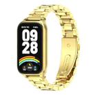 For Xiaomi Smart Band 9 Active / Redmi Band 3 Mijobs Metal Shell Three-Bead Stainless Steel Watch Band(Gold) - 1