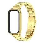 For Xiaomi Smart Band 9 Active / Redmi Band 3 Mijobs Metal Shell Three-Bead Stainless Steel Watch Band(Gold) - 2