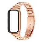 For Xiaomi Smart Band 9 Active / Redmi Band 3 Mijobs Metal Shell Three-Bead Stainless Steel Watch Band(Rose Gold) - 2