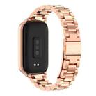 For Xiaomi Smart Band 9 Active / Redmi Band 3 Mijobs Metal Shell Three-Bead Stainless Steel Watch Band(Rose Gold) - 3