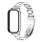 For Xiaomi Smart Band 9 Active / Redmi Band 3 Mijobs Metal Shell Three-Bead Stainless Steel Watch Band(Silver) - 2