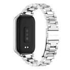 For Xiaomi Smart Band 9 Active / Redmi Band 3 Mijobs Metal Shell Three-Bead Stainless Steel Watch Band(Silver) - 3