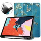 For iPad Air 11 2024 / 2022 / 2020 10.9 TPU Colored Drawing Horizontal Flip Leather Case with Three-folding Holder & Sleep / Wake-up Function(Apricot Flower) - 1