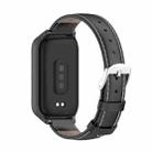 For Xiaomi Smart Band 9 Active / Redmi Band 3 Mijobs Metal Shell Genuine Leather Watch Band(Black) - 3