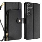 For Samsung Galaxy S25 5G Zipper Bag Leather Phone Case(Black) - 1