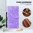For Motorola Moto E22 / E22i Lace Floral Embossed Magnetic Buckle PU Phone Case With Wrist Strap(Purple) - 2