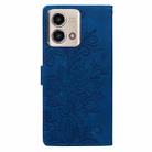 For Motorola Moto G 5G 2023 Lace Floral Embossed Magnetic Buckle PU Phone Case With Wrist Strap(Blue) - 3