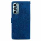 For Motorola Moto G Stylus 5G 2022 Lace Floral Embossed Magnetic Buckle PU Phone Case With Wrist Strap(Blue) - 3