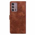 For Motorola Moto G30 / G10 / G20 Lace Floral Embossed Magnetic Buckle PU Phone Case With Wrist Strap(Brown) - 3