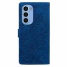 For Motorola Moto G31 Lace Floral Embossed Magnetic Buckle PU Phone Case With Wrist Strap(Blue) - 3