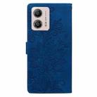 For Motorola Moto G53 / G13 / G23 Lace Floral Embossed Magnetic Buckle PU Phone Case With Wrist Strap(Blue) - 3