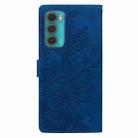 For Motorola Moto G60 Lace Floral Embossed Magnetic Buckle PU Phone Case With Wrist Strap(Blue) - 3