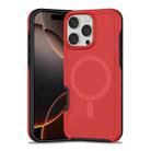 For iPhone 16 Pro Max Shockproof MagSafe Armor PC Hybrid TPU Phone Case(Red+Black) - 1