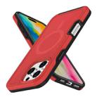 For iPhone 16 Pro Max Shockproof MagSafe Armor PC Hybrid TPU Phone Case(Red+Black) - 2