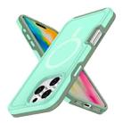 For iPhone 16 Pro Max Shockproof MagSafe Armor PC Hybrid TPU Phone Case(Mint Green+Grayish Green) - 2