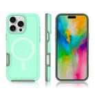 For iPhone 16 Pro Max Shockproof MagSafe Armor PC Hybrid TPU Phone Case(Mint Green+Grayish Green) - 3