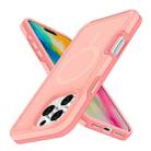 For iPhone 16 Pro Max Shockproof MagSafe Armor PC Hybrid TPU Phone Case(Light Pink+Coral Red) - 2