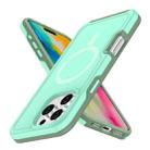 For iPhone 16 Pro Shockproof MagSafe Armor PC Hybrid TPU Phone Case(Mint Green+Grayish Green) - 2