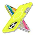 For iPhone 16 Plus Shockproof MagSafe Armor PC Hybrid TPU Phone Case(Fluorescent Green+Gray) - 2