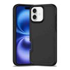 For iPhone 16 Shockproof MagSafe Armor PC Hybrid TPU Phone Case(Black) - 1