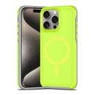 For iPhone 15 Pro Max Shockproof MagSafe Armor PC Hybrid TPU Phone Case(Fluorescent Green+Gray) - 1