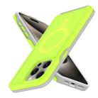 For iPhone 15 Pro Max Shockproof MagSafe Armor PC Hybrid TPU Phone Case(Fluorescent Green+Gray) - 2