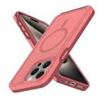 For iPhone 15 Pro Max Shockproof MagSafe Armor PC Hybrid TPU Phone Case(Dark Pink+Maroon) - 2