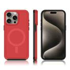 For iPhone 15 Pro Shockproof MagSafe Armor PC Hybrid TPU Phone Case(Red+Black) - 3
