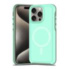 For iPhone 15 Pro Shockproof MagSafe Armor PC Hybrid TPU Phone Case(Mint Green+Grayish Green) - 1