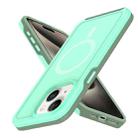 For iPhone 15 Plus Shockproof MagSafe Armor PC Hybrid TPU Phone Case(Mint Green+Grayish Green) - 2