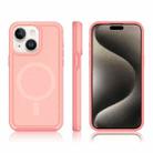 For iPhone 15 Plus Shockproof MagSafe Armor PC Hybrid TPU Phone Case(Light Pink+Coral Red) - 3