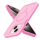 For iPhone 15 Shockproof MagSafe Armor PC Hybrid TPU Phone Case(Purple Pink) - 2