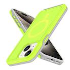 For iPhone 15 Shockproof MagSafe Armor PC Hybrid TPU Phone Case(Fluorescent Green+Gray) - 2