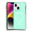 For iPhone 14 Plus Shockproof MagSafe Armor PC Hybrid TPU Phone Case(Mint Green+Grayish Green) - 1