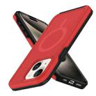 For iPhone 14 Shockproof MagSafe Armor PC Hybrid TPU Phone Case(Red+Black) - 2