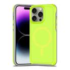 For iPhone 14 Pro Shockproof MagSafe Armor PC Hybrid TPU Phone Case(Fluorescent Green+Gray) - 1