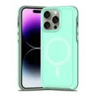 For iPhone 14 Pro Max Shockproof MagSafe Armor PC Hybrid TPU Phone Case(Mint Green+Grayish Green) - 1