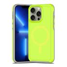 For iPhone 13 Pro Max Shockproof MagSafe Armor PC Hybrid TPU Phone Case(Fluorescent Green+Gray) - 1