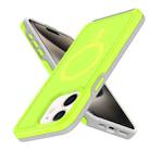 For iPhone 12 Shockproof MagSafe Armor PC Hybrid TPU Phone Case(Fluorescent Green+Gray) - 2