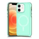 For iPhone 12 Shockproof MagSafe Armor PC Hybrid TPU Phone Case(Mint Green+Grayish Green) - 1