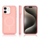 For iPhone 12 Shockproof MagSafe Armor PC Hybrid TPU Phone Case(Light Pink+Coral Red) - 3