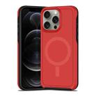 For iPhone 12 Pro Max Shockproof MagSafe Armor PC Hybrid TPU Phone Case(Red+Black) - 1