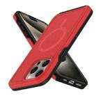 For iPhone 12 Pro Max Shockproof MagSafe Armor PC Hybrid TPU Phone Case(Red+Black) - 2